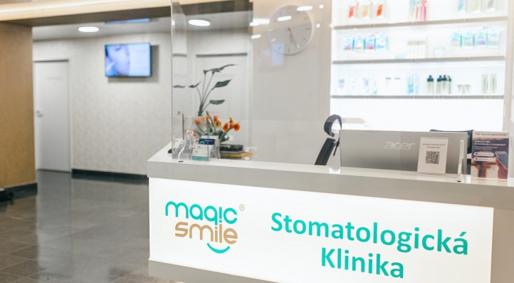 Stomatologická klinika Praha Magic Smile – recepce ordinace na Karlově náměstí